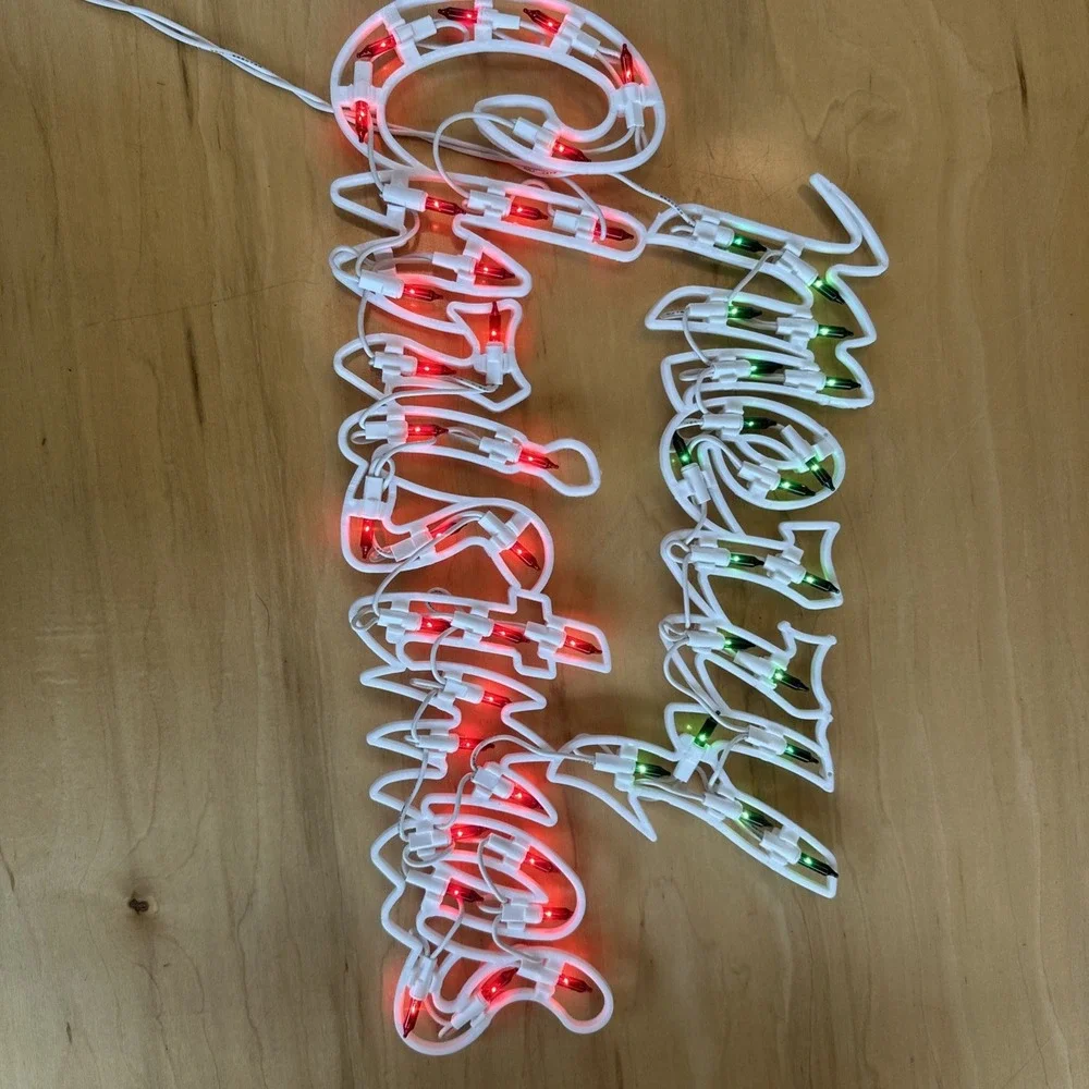 LAMPHOME Merry Christmas Light Up SIGN 50 LED Red & Green Lights Holiday Decor‎